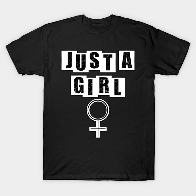 Just a Girl - Black T-Shirt by BusyMonkeys